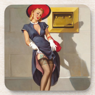 Retro Pin-Up Girl Coaster