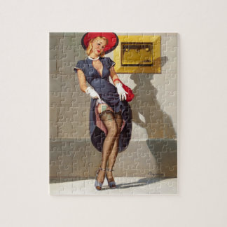Retro Pin-Up Girl Jigsaw Puzzle