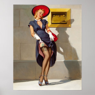 Retro Pin-Up Girl Poster