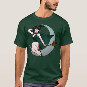 Retro Pin-up Girl Shirt Witchy Halloween Shirt
