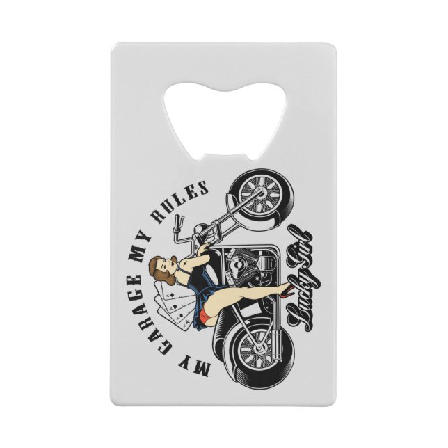 Retro Pin-Up Girl Stainless Steel Bottle Opener (Back)