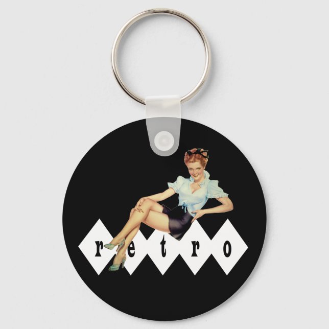 Retro Pin Up Key Ring (Front)