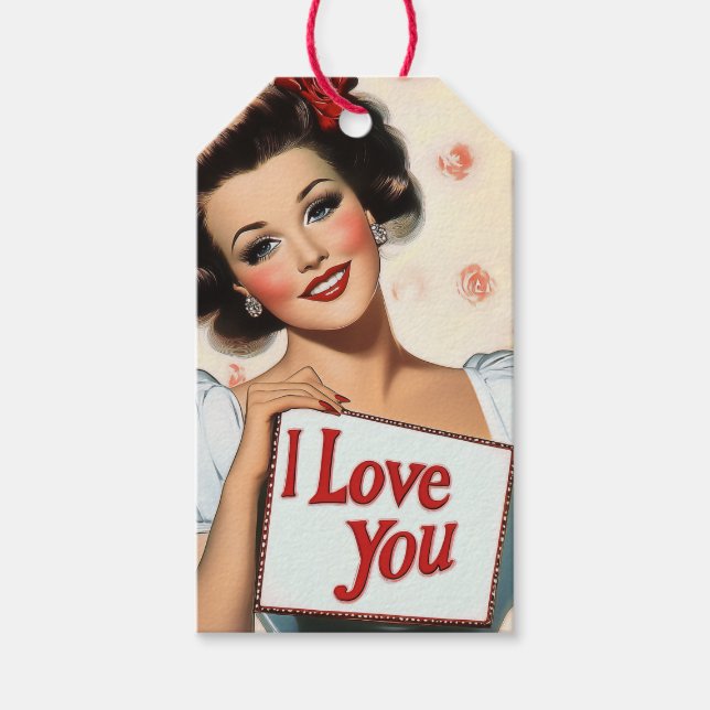 Retro Pin-Up Love Gift Tags (Front)