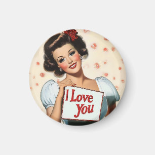 Retro Pin-Up Love Magnet