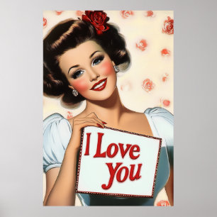 Retro Pin-Up Love Poster