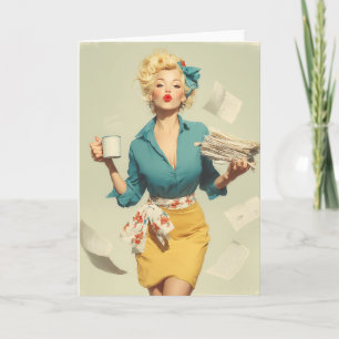 Retro Pin-Up Office Chic Card