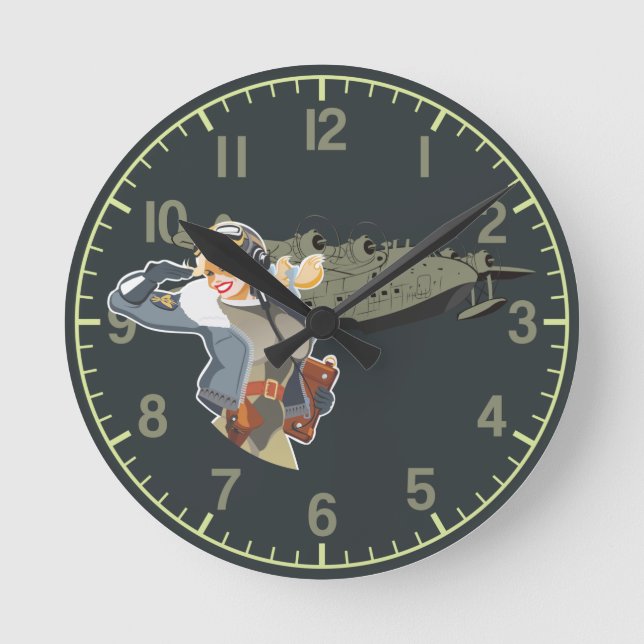 retro pin-up round clock (Front)