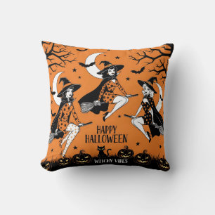 Retro Pin-Up Witches Cushion