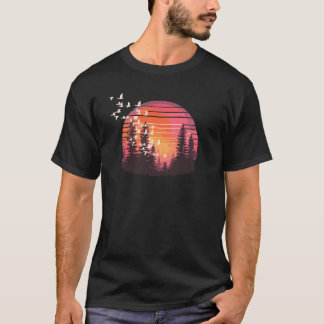Retro Pine Trees Sunset Adventure Shirt