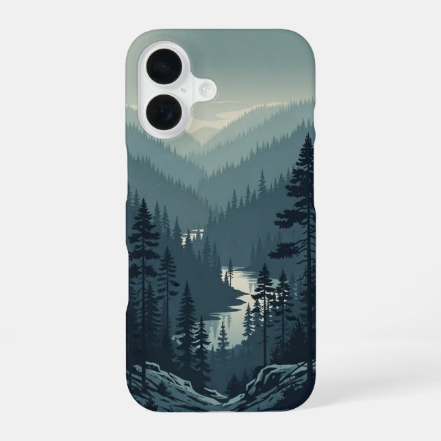 Retro Pine Valley iPhone 16 Case (Back)