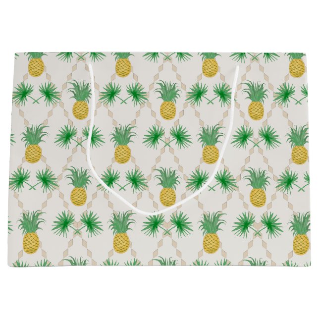Retro, pineapple large gift bag (Front)