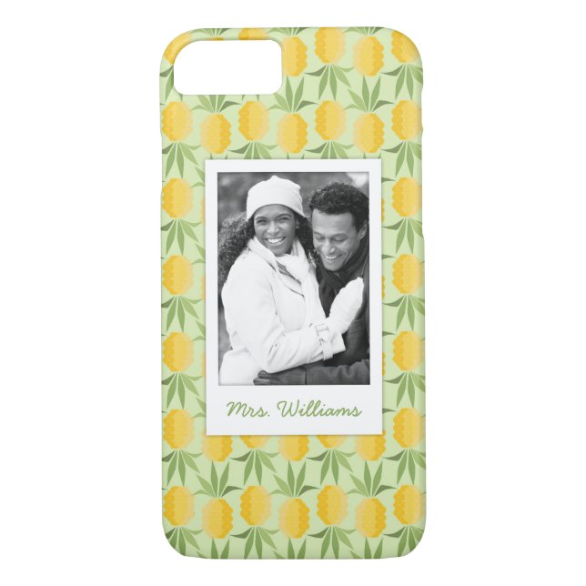 Retro Pineapples | Add Your Photo & Name Case-Mate iPhone Case (Back)