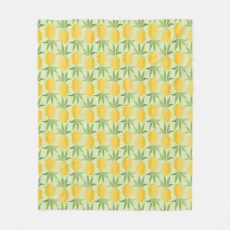 Retro Pineapples Fleece Blanket