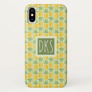 Retro Pineapples   Monogram iPhone X Case