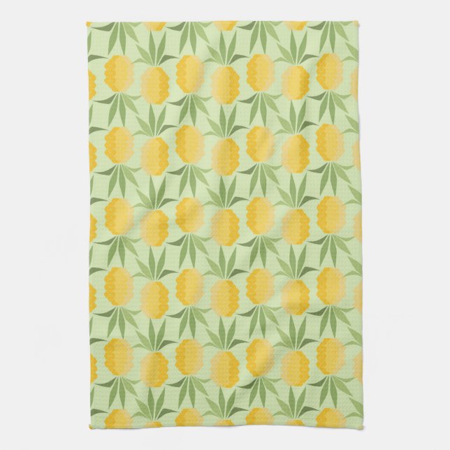 Retro Pineapples Tea Towel (Vertical)
