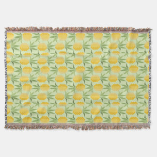 Retro Pineapples Throw Blanket
