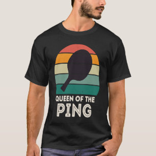 Retro Ping Pong Champion  for Men QUEEN OF THE PIN T-Shirt