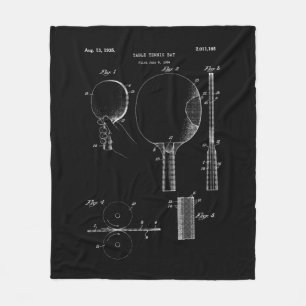 Retro Ping Pong Paddle Vintage Table Tennis Tee Fleece Blanket