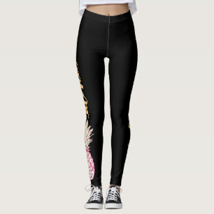 Retro Pink Aloha Pineapple Leggings