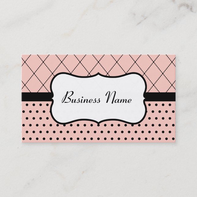 Retro Pink and Black Business Cards (Front)