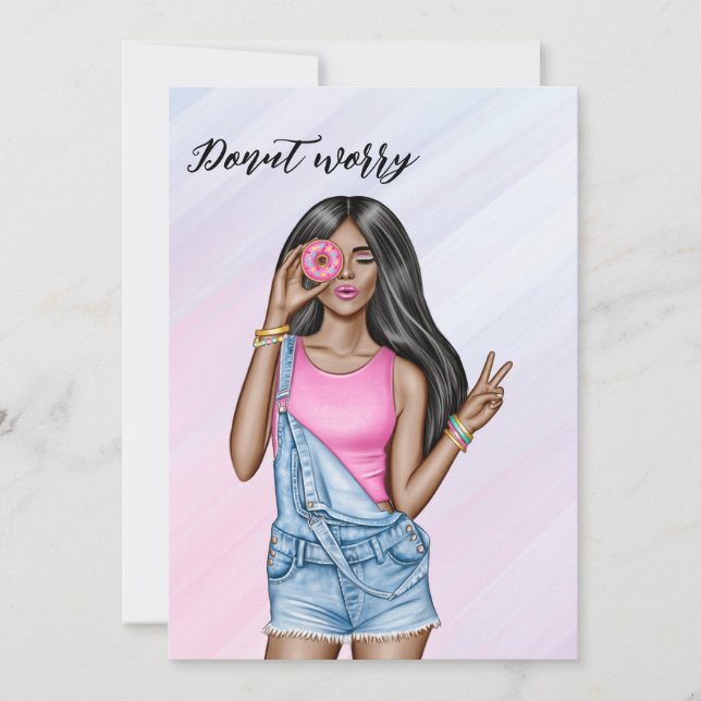 Retro Pink and Blue Doughnut Girl Bachelorette Par Invitation (Front)