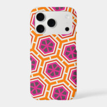 Retro Pink and Orange Modern Geometric Pattern