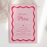 Retro Pink and Red Future Mrs Wavy Bridal Shower