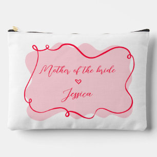 Retro pink and wavy mother of the bride gift accessory pouch