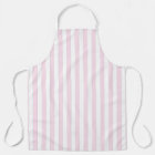 Retro Pink and White Stripes Apron