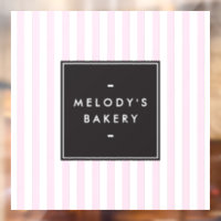 Retro Pink and White Stripes Bakery