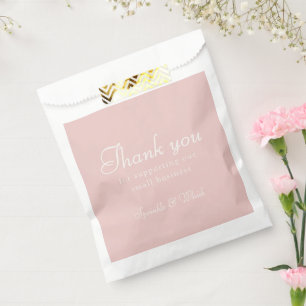 Retro Pink And White Thank You Bakery Favour Bags