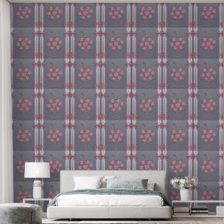 Retro Pink Apple Geometric Stripe Wallpaper