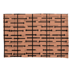 Retro Pink Atomic Lines Pillowcase