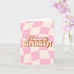 Retro Pink Birthday Card