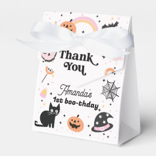Retro Pink Black Halloween Birthday Favour Box