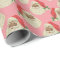 Retro Pink Black Santa Christmas Wrapping Paper