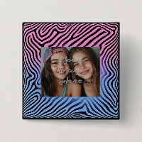 Retro Pink Blue Gradient Zebra Stripe Photo Frame