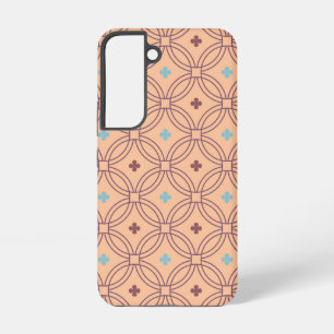 Retro Pink & Blue Interlocking Geometric Pattern Samsung Galaxy Case