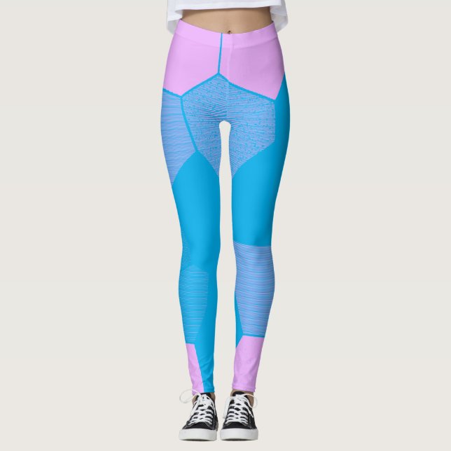 Retro Pink/Blue Leggings (Front)
