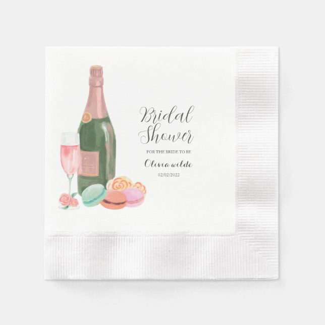 Retro pink bridal shower  napkin (Front)