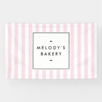 Retro Pink Candy Stripes Bakery