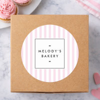 Retro Pink Candy Stripes Bakery