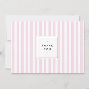 Retro Pink Candy Stripes Thank You Card