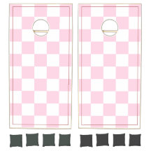 Retro Pink Chequered Cornhole Set