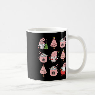 Retro Pink Christmas Gnome Peppermint Iced Latte C Coffee Mug