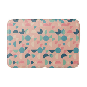 Retro Pink Colourful Modern Geometric Tribal Bath Mat