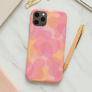 Retro Pink Colours Amorphous Shapes Art Pattern iPhone 16 Pro Max Case