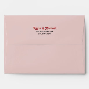 Retro Pink & Cream Wedding Envelope