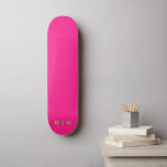 Retro Pink Custom Monogram Initial Neon Green chic Skateboard<br><div class="desc">The 2000's are back in trend !
Hot neon colour with your vintage style personalised monogram.</div>