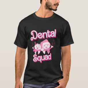 Retro Pink Dental Squad Xmas Craft Teeth Dentist C T-Shirt